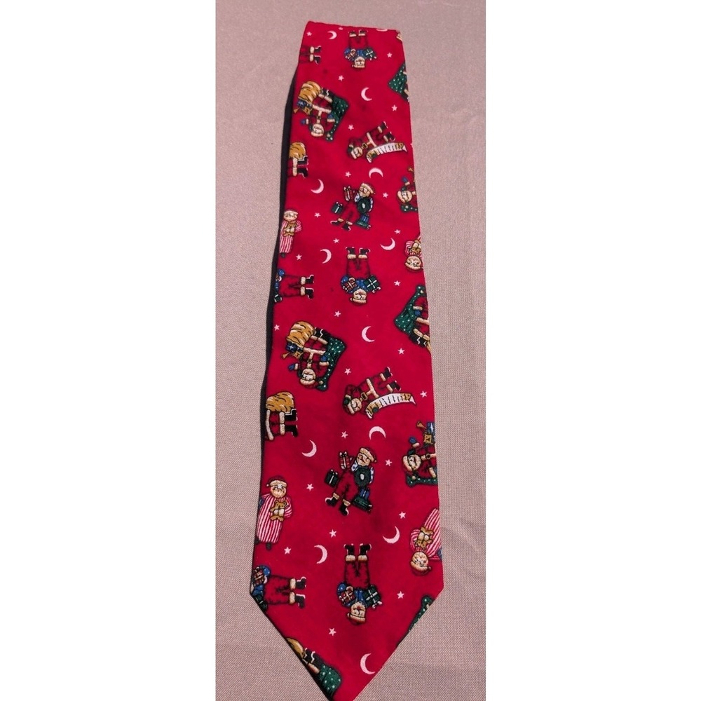 Buckingham‎ Tradition Quality Christmas Holiday Red Tie Reindeer Red Tie 3.25"